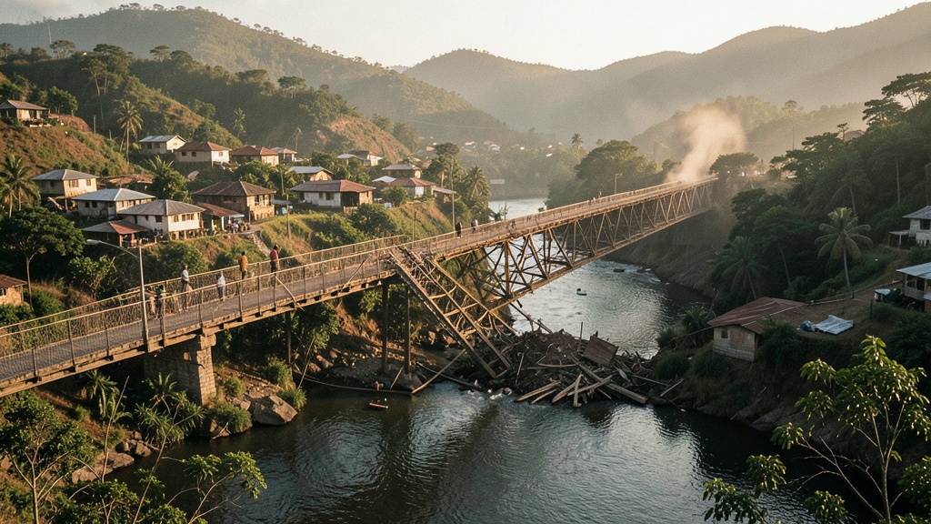 Colapso del puente temporal en Milagro deja aisladas a ocho localidades